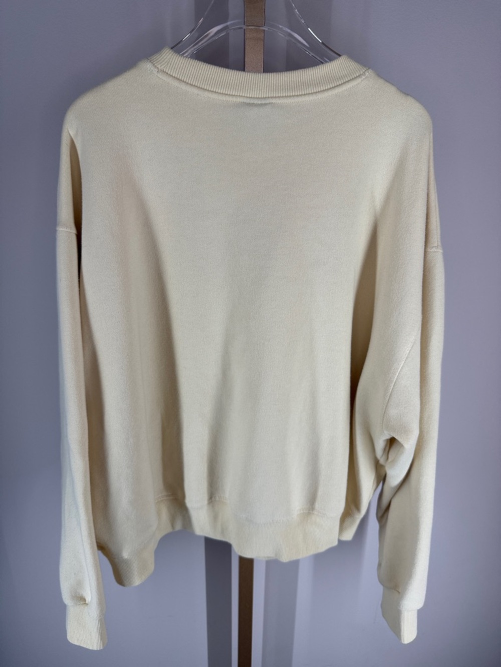 Pacsun Victoria Beach Crew Neck Cotton Blend Sweatshirt Top - Medium - Cream - Picture 12 of 17